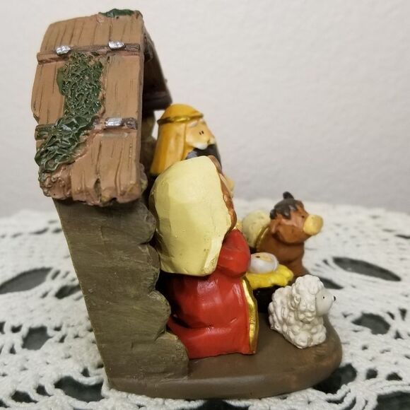 CHRISTMAS Miniature Nativity Set Joseph Mary Baby Jesus Lamb Donkey Stab… - Picture 5 of 9